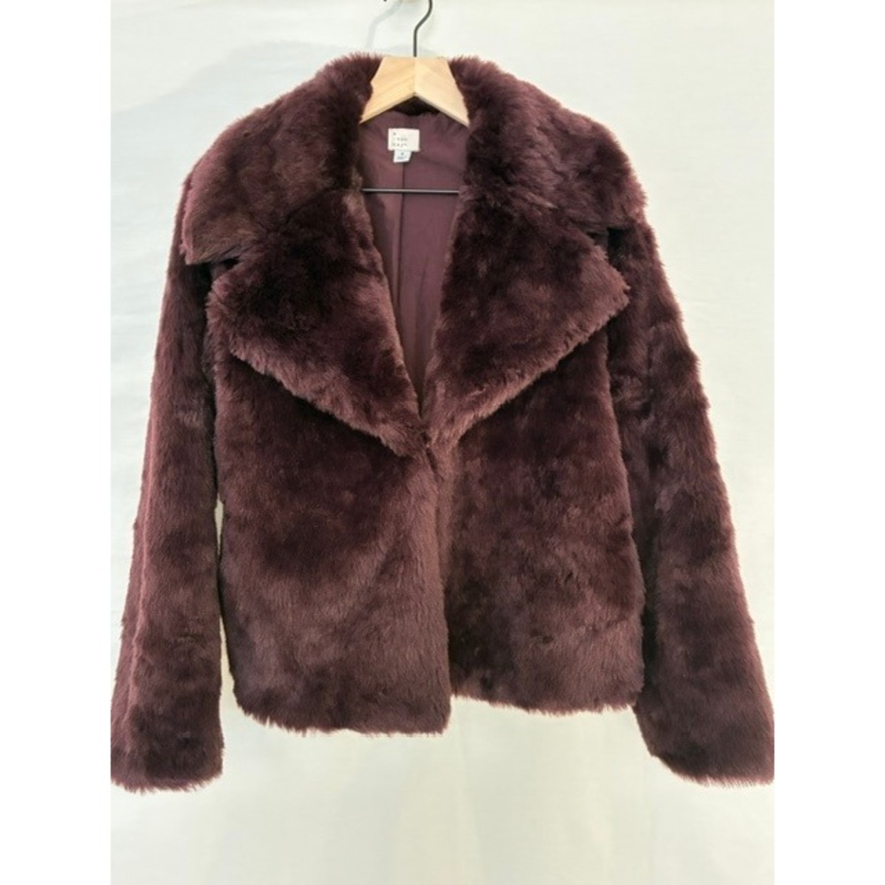 A New Day Purple faux fur coat size medium